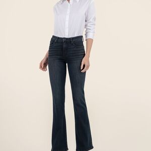 Kut from the Kloth High Aba Fab Ab Flare Black Denim Jeans Women's Size 10